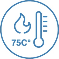 75 °C karštas buitinis vanduo